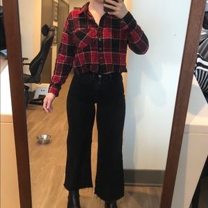 Cropped lightweight flannel